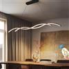 Lanekd Moderna Lampadario a Sospensione, 45W Lampada a sospensione a LED Cucina Tavolo da Pranzo, Plafoniera Dimmerabile con Telecomando per Soggiorno Sala da Pranzo Camera da letto Ufficio (L90cm, Nero)