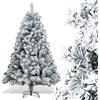 Randaco Albero di Natale artificiale, 180 cm, in PVC floccato di neve, albero di Natale automatico, 860 punte con supporto in metallo, difficile infiammabile, facile da montare