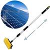 Generico Spazzolone per Lavaggio Pannelli Fotovoltaici, Scopa Telescopica Antigraffi per Pannelli Solari, Asta con Tubo ad Innesto Rapido Allungabile Fino a 1.80 Metri, con Spazzola 24x10 cm