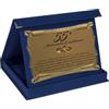 Printerland Targa Anniversario 55 anni Matrimonio con Astuccio in Velluto Blu, Rosso o Nero - Targhe Regalo Nozze Sposi Sposa (BLU, 55° Anniversario)