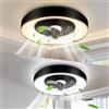 Aigostar- 2 Unità Ventilatore da Soffitto Alexa, LED 40W, 4400LM, 2700K-6500K Dimmerabile, Plafoniera Ventilatore Soffitto con Telecomando e Gateway, 6 Velocità, φ50CM