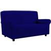 Corredocasa - Copridivano Easy Elasticizzato Bielastico per 1, 2, 3 e 4 Posti, Adattabile e Facile da Applicare, Protezione Completa e Elegante per Il Tuo Divano (Blu, 3 Posti)