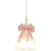Beedleworld Lampadario a sospensione a forma di fiore, con fiocco rosa, in vetro lattiginoso, stile metà secolo, piccolo lampadario moderno nordico for ragazze, for camera da letto, cameretta dei bambini, cameret