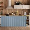 Wokuaile Tendina Sottolavello Cucina, Tende per Mobili da Cucina, Tenda Corta Hook Loop Autoadesiva, Antipolvere e Privacy, per Mobile Sottolavello, Armadio, grigio blu, L140 x A70 cm