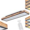 hofstein Plafoniera Salmi LED, in metallo/MDF in look nero/marrone/legno, 1 luce, 24 watt, 150-1500 lumen, colore della luce 2700-6000 Kelvin, dimmerabile tramite telecomando in dotazione