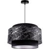 Light Home LH Light-Home Imperia Lampadario a Sospensione - Lampadario per Soggiorno Camera da Letto e Cucina - Lampade a Sospensione in Metallo con Paralume Tela - E27-1 Luce - Nero e Argento