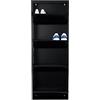 GENTILIN DESIGN Scarpiera Salvaspazio Slim, Portascarpe a Ribalta 4 Ante in Metallo Nera, Già Montata, Interni/Esterni, P 13,5 x L 50 x H 136 cm
