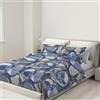 BANZAII TEXTILE INNOVATOR ONLINE Banzaii Copripiumino Una Piazza e Mezza 200x200 cm con Cerniera e Lacci Angolari 100% Microfibra Manopesca, Set Copripiumino e 2 Federe con Zip 50x80 cm, Made in Italy, Sara Blu