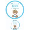 PV Grafik® 100 Tag Adesivi Personalizzati con nome e data, Etichette Adesive per Battesimo e Nascita personalizzati con nome e data Scegli la tua Misura e Personalizza (Modello 08)