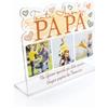 PV Grafik® Cornice Festa del Papà con Foto Personalizzata, Targa in Plexiglass come Idea Regalo Originale per Prima Festa o Regalo Compleanno Papà(Piega)