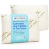 Falconieri Cuscino per Cervicale Ergonomico per Dormire in Memory Foam HD Guanciale Classico Alto 11cm Antirussamento Efficace Supporto per Collo Spalle e Schiena con Federa Antiacaro Lavabile in Lavatrice (2pz)