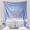 THE ART BOX Arazzo Mandala da Appendere Alla Parete con Ombre Hippie Blu E Bianco - 135x210 cm Boho Decorazione Parete per la Casa Indiano Cotone Spiaggia Arazzi per Camera Letto