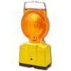bricoleva.it Lampeggiatore da Cantiere LED - Lampada Stradale Arancio - Luce Fissa, Intermittente, Lampeggiante - Autospegnimento Solare - Fissaggio e Gancio Superiore - 2 Batterie 6 Volt non incluse