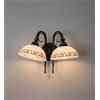 ILAB Applique a 2 luci in ferro battuto e vetro realizzato e decorato artigianalmente coll. marmo