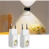 NNBWLMAEE LED Wall Socket Night Light, Mini LED Night Light Plug in Wall, Dusk to Dawn Sensor Mood Lighting, 360° Adjustable, 3000k Soft White, for Bedroom Bathroom Stairs Hallway (2B,Warm light)