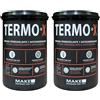 MAKE Termo X | Pittura Termica, Termoisolante, Anti-Condensa, Antimuffa Interni 1 L - 6 m2 - Bianco Isolante Traspirante per Pareti Umide, Bagni, Cucine, con perle di vetro 3M e Ioni d'Argento