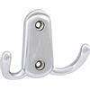 OBF 756151-29 - Gancio per cappotto Grimme Canelli cromato lucido, larghezza 17 mm, altezza 86 mm, doppio gancio in zinco pressofuso
