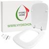 HYDRO HOME Copriwater Conca, Tavoletta Wc In Legno Verniciato Con Cerniere Regolabili DRITTE,Asse Wc Colore Bianco MADE IN ITALY
