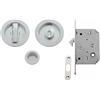 VI.TEL. E0262N 51 Kit con Serratura a gancio entr. 50 mm, per Porte Scorrevoli, Cromo Satinato