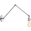 DMNSDD Lampade da parete, applique da parete in metallo cromato con braccio oscillante, illuminazione da lettura, applique da parete industriali per bagno da comodino camera da letto,30+30cm