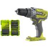 RYOBI Confezione RYOBI - Trapano a percussione R18PD3-0 - 18V OnePlus senza batteria e caricatore - Set di 38 accessori per fo