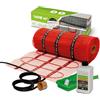 Mi-Heat Tappetino elettrico per riscaldamento a pavimento, 12 m², larghezza 50 cm, funzionamento 230 V, set con 2 tubi corrugati, riscaldamento a pavimento, termostato opzionale