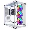 TALIUS, TECH 4 U Cronos Frost Scatola Gaming ATX, Vetro Temprato, Ventole Iris RGB (Disponibile in due colori) (bianco)
