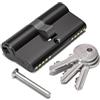 Bwintech Serratura a cilindro europea, 100 mm (40/60), colore nero, serratura a barilotto, chiave/chiave con 3 chiavi standard, anti-grippaggio, anti-urto, anti trapano, legno, composito