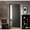 FIP Porte interne Rovere Grigio finitura laminato graffiato effetto spazzolato - compreso telaio e mostrine (80x210 Destra)