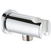 GROHE Rainshower Curva Uscita Doccia a Parete con Porta Doccetta, Rosetta Tonda Ø 48 mm, Connessione Maschio 1/2 Pollice, Corpo Metallico, Protetto Contro Reflusso, Cromo