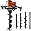 Generico Trivella a scoppio con motore da 52cc 2 tempi con prolunga da 50 cm e 3 punte intercambiabili da 100-150-200mm, mototrivella trivellatrice da giardino e campi, utilizzo professionale e fai da te