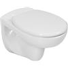 LAVITA WC da parete Arctic con abbassamento automatico e cerniere in metallo, senza bordi per WC, da appendere, 350 x 535 x 535 x 535 mm, bianco lucido