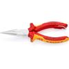 KNIPEX Pinza per meccanica - con becchi mezzotondi con tronchese (pinza per radiotecnici) cromata isolati con manici rivestiti in, 25 06 160 T