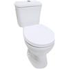 VBChome Set completo WC da terra in ceramica con sciacquone, sedile in polipropilene con abbassamento automatico funzione SoftClose, scarico verticale, igienico ed estetico