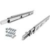 SOTECH 1 coppia di guide a estrazione totale KV4-45-H45-L400-NF-MS 400 mm con staffa di supporto, carico massimo 45 kg, guida per cassetti incl. set di viti