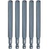QUARKZMAN 5Pz Punte Cacciavite testa esagonale piatta H8 (8mm) con Punta Magnetiche Gambo Esagonale 1/4 Lunga 100mm (4) in Acciaio S2 Inserti per Avvitatore Metrico con Bussola, Blu