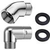 Raheem Set di 2 adattatori per doccetta a 90° + angolo di 135° con guarnizioni, tubo doccia, adattatore giunto giunto per doccetta manuale, connettore doccia mobile, impermeabile e flessibile, senza