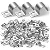 Suitedget 100 Pezzi Fascette Metalliche Stringitubo Fascette Stringitubo Inox Fascetta Stringitubos ln Acciaio Inox da 8 MM per Fissare Tutti i Tipi di Cavi e Griglie Metalliche