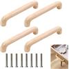 Piuluvor® 4 maniglie per mobili in legno, 128 mm, distanza tra i fori in legno, maniglie per porte, cucina, mobili da cucina, maniglie in legno