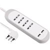 Electraline 62061 Multipresa 4 Posti Bivalenti 10/16A e 2 USB 2.1A con Copertura Protettiva e Antiscivolo di Silicone, Grigio