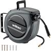 Wiltec Avvolgitubo automatico per aria compressa 15 m, avvolgitubo in acciaio, 17 bar, con supporto girevole a 180°