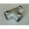 B&T Metall B&T - Raccordo a T in metallo, T104, Ø 42,4 mm, in ghisa malleabile, zincato termicamente, con viti di regolazione