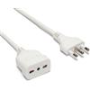 Velamp Prolunga elettrica da 5 metri - Spina grande (16A) e presa bipasso grande/piccola da (10A/16A) - Ideale per collegare gli apparati domestici - Colore bianco