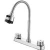 Weirun Rubinetto miscelatore per lavello da cucina, caravan, monoblocco, per campeggio, con 2 maniglie, arco flessibile, girevole a 360°, spruzzatore a doppia funzione, per barche, camper, rimorchi da