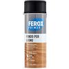 FEROX Fondo per Legno 400 ml, Fondo aggrappante per verniciatura, colore Grigio, Primer superfici interno/esterno, Primer Legno, rapida essicazione, lunga durata