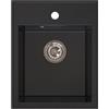 Manestein Lavello da Cucina in Granito da Incasso, Vasca Singola con Sifone, Resistente alle Macchie e Facile da Pulire, 80% Sabbia di Quarzo, 1 Pezzo, 48,5 x 40,5 cm, Grafite/Nero Chiazzato