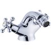 LAKKOAKOAA Rubinetto Bidet Rubinetto Bagno Rubinetto Lavabo, Stile Anticato Vintage Ottone Doppia Leva Miscelatore Bagno, Miscelatore Bidet, Cromo, Argento
