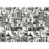 Runa Art Carta da parati fotografica 396 x 280 cm Banksy collage | Vello Decorazione Murale Soggiorno Camera Da Letto | Manifattura tedesca | Bianco e nero 9084012c