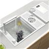 SZKTHD Lavello Bianco Nascosto Con Rubinetto Sollevabile Lavello Da Cucina In Acciaio Inox Con Lavabicchieri Adatto Per Bancone Bar Cucina Camper(60x40cm)