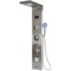 OHMG LED Colonna Doccia Idromassaggio in 304 Acciaio Inox Pannello Doccia Set con Miscelatore da Massaggi, Soffione Fisso, Doccetta e Bocca Vasca 5 Funzioni per Bagno Nera